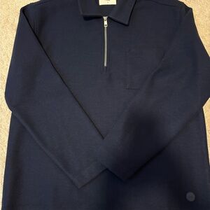 Folk Navy Zip-Up Top - Cream Label